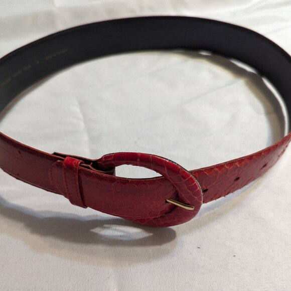 Genuine Red Snakeskin Leather Belt main image 6